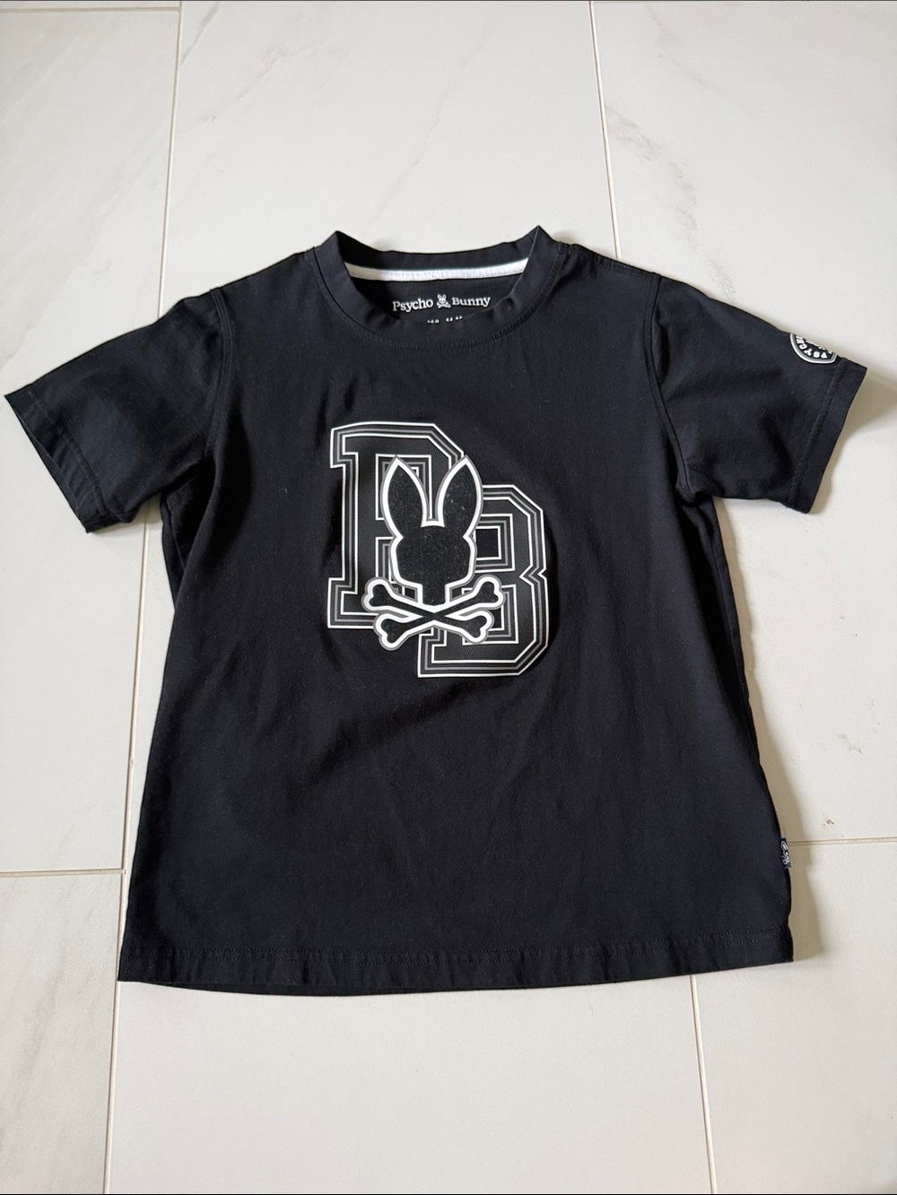 Psycho Bunny Black Tee with White Logo Accent